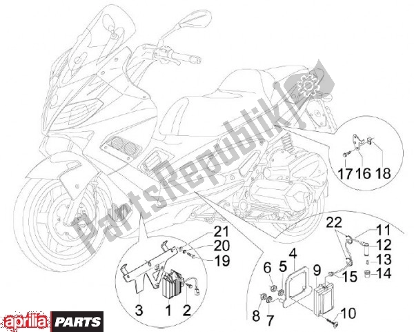 Todas las partes para Regulador De Voltaje de Aprilia SR MAX 80 125 2011