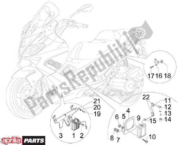 Toutes les pièces pour le Régulateur De Tension du Aprilia SR MAX 80 125 2011