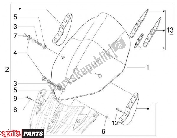 Todas las partes para Parabrisas de Aprilia SR MAX 80 125 2011