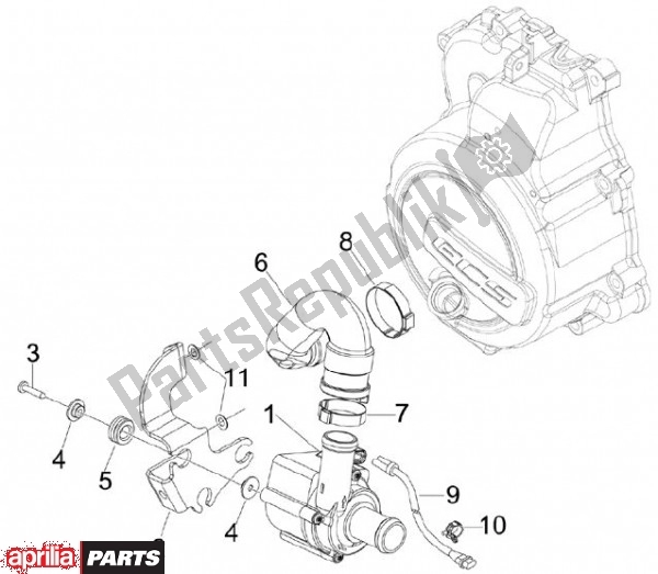 Todas las partes para Bomba De Agua de Aprilia SR MAX 80 125 2011