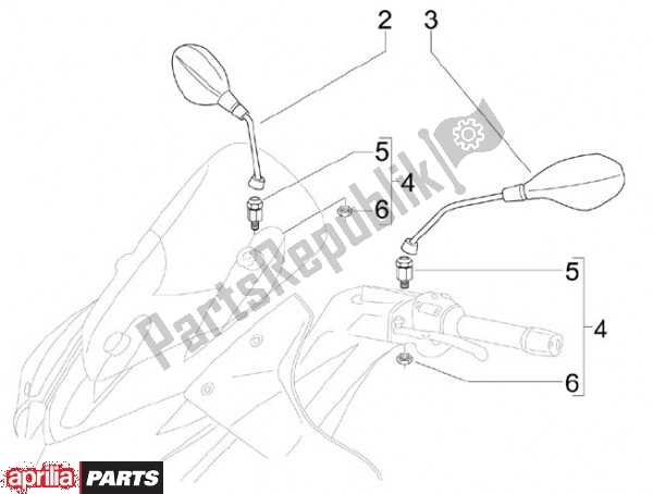 Tutte le parti per il Specchietto Retrovisore del Aprilia SR MAX 79 300 2011