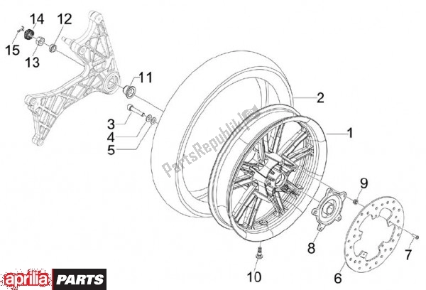 All parts for the Rear Wheel of the Aprilia SR MAX 79 300 2011