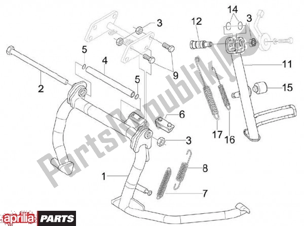 All parts for the Central Stand of the Aprilia SR MAX 79 300 2011
