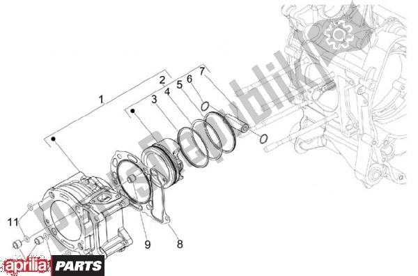 Alle onderdelen voor de Cilinder van de Aprilia SR MAX 79 300 2011
