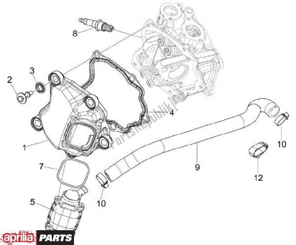 All parts for the Cilinderkopdeksel of the Aprilia SR MAX 79 300 2011