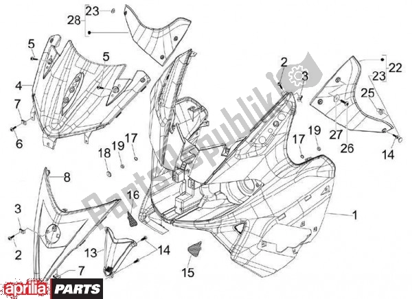 Toutes les pièces pour le Frontafschermingen du Aprilia SR MAX 79 300 2011