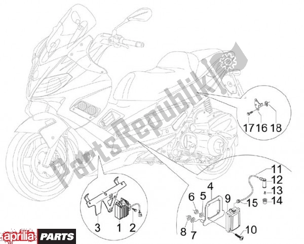 Alle onderdelen voor de Spanningsregelaar van de Aprilia SR MAX 79 300 2011
