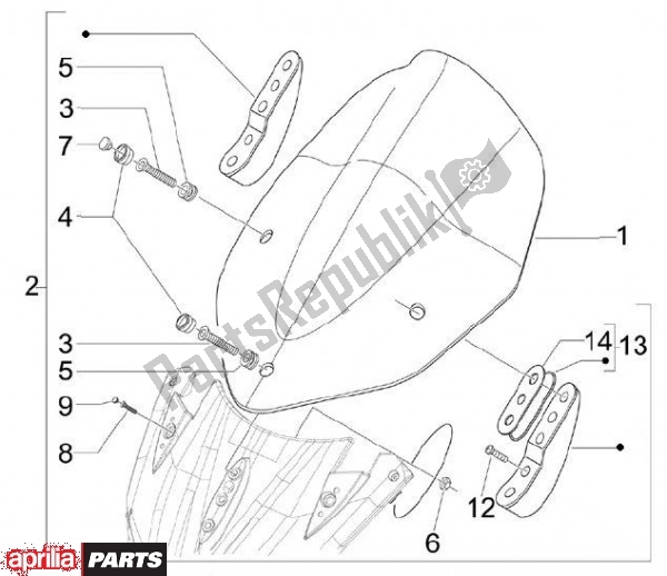 Alle onderdelen voor de Voorruit van de Aprilia SR MAX 79 300 2011