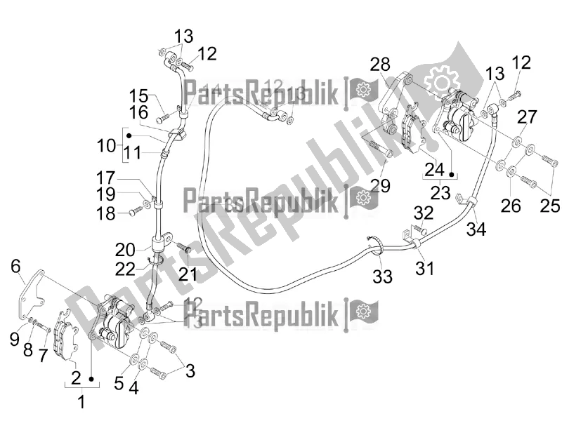 All parts for the Brakes Pipes - Calipers of the Aprilia SR MAX 300 2016