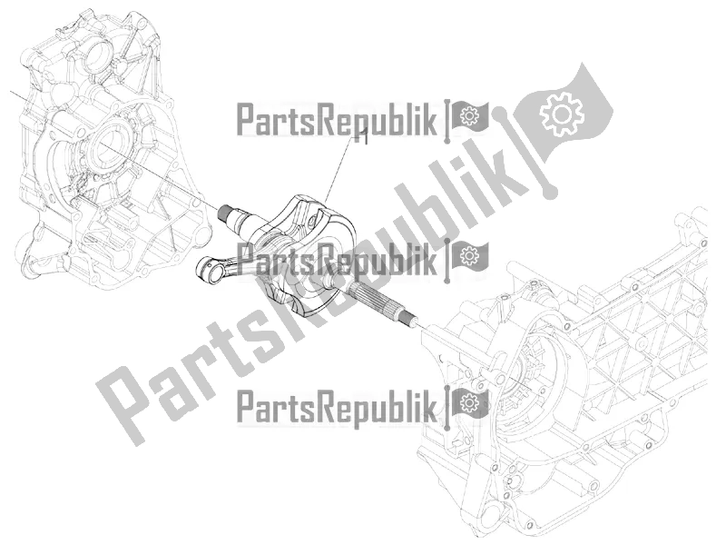 All parts for the Crankshaft of the Aprilia SR MAX 300 2016