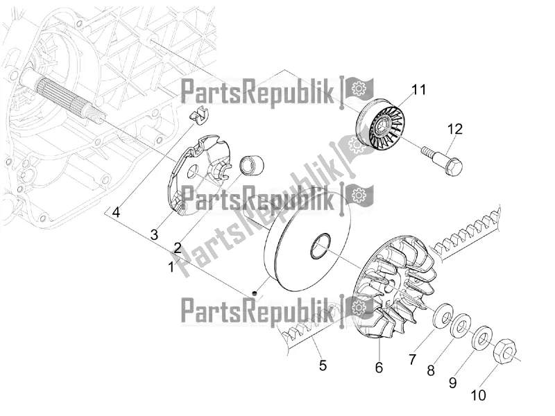 All parts for the Driving Pulley of the Aprilia SR MAX 300 2016