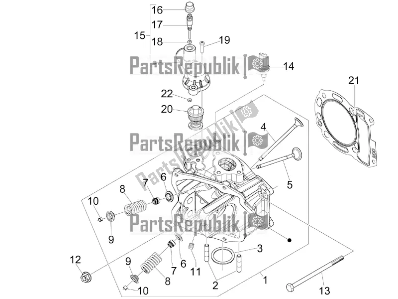 All parts for the Head Unit - Valve of the Aprilia SR MAX 300 2016