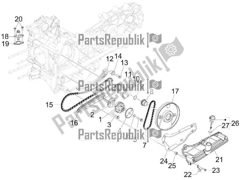 All parts for the Oil Pump of the Aprilia SR MAX 300 2016