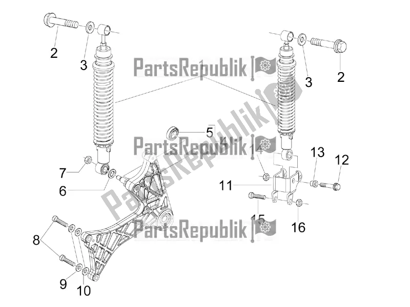 All parts for the Rear Suspension - Shock Absorber/s of the Aprilia SR MAX 300 2016