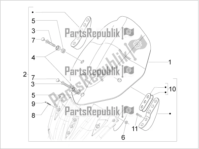 All parts for the Windshield - Glass of the Aprilia SR MAX 300 2016