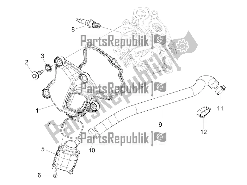 Toutes les pièces pour le Le Couvre-culasse du Aprilia SR MAX 300 2017