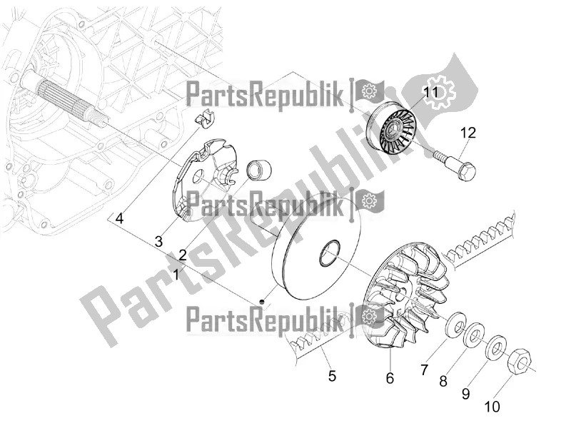 All parts for the Driving Pulley of the Aprilia SR MAX 300 2017