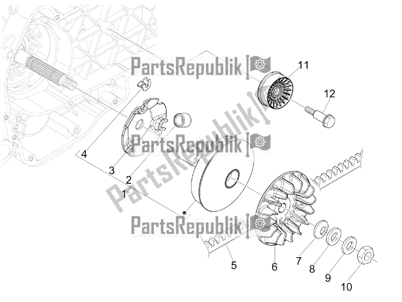 All parts for the Driving Pulley of the Aprilia SR MAX 300 2017