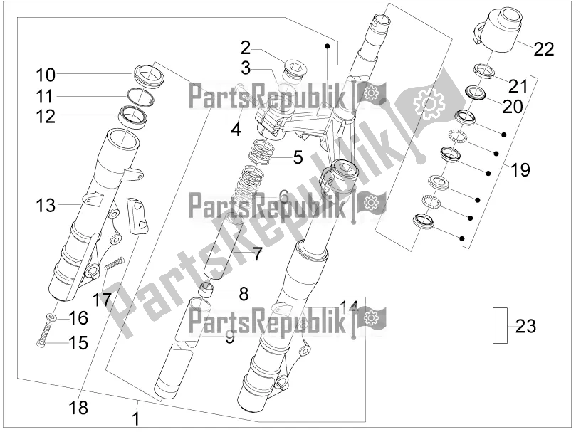 Todas las partes para Horquilla / Tubo De Dirección - Unidad De Rodamiento De Dirección de Aprilia SR MAX 300 2017