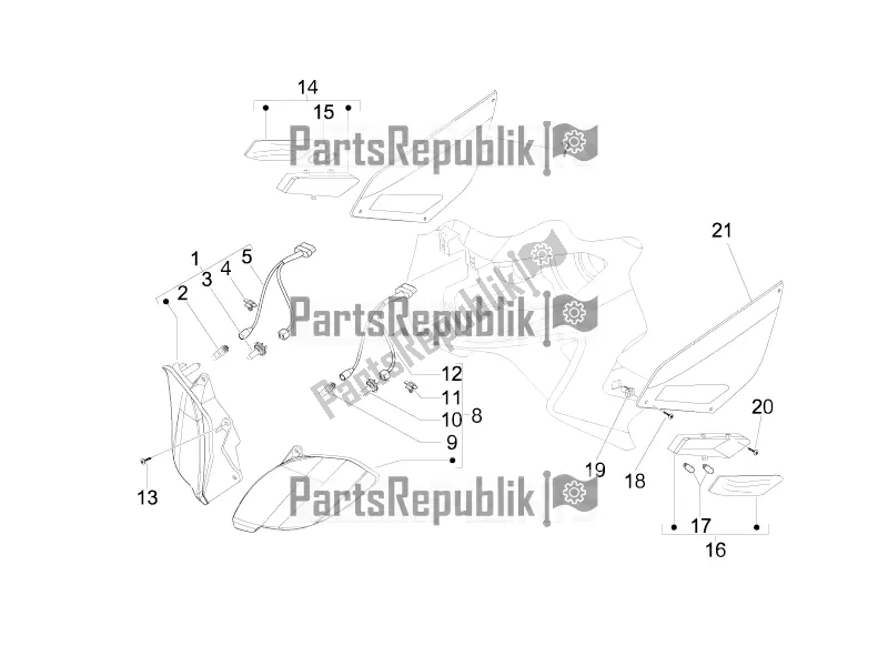 Todas as partes de Faróis Dianteiros - Luzes De Pisca do Aprilia SR MAX 300 2017