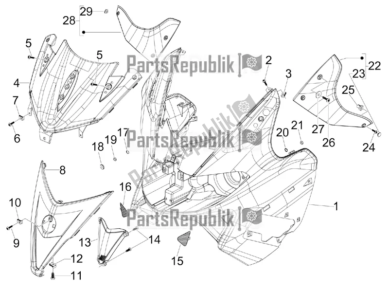 Alle Teile für das Frontschild des Aprilia SR MAX 300 2017