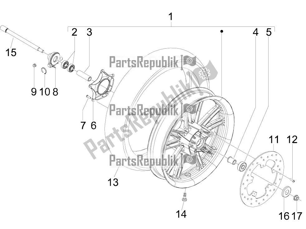 Toutes les pièces pour le Roue Avant du Aprilia SR MAX 300 2017