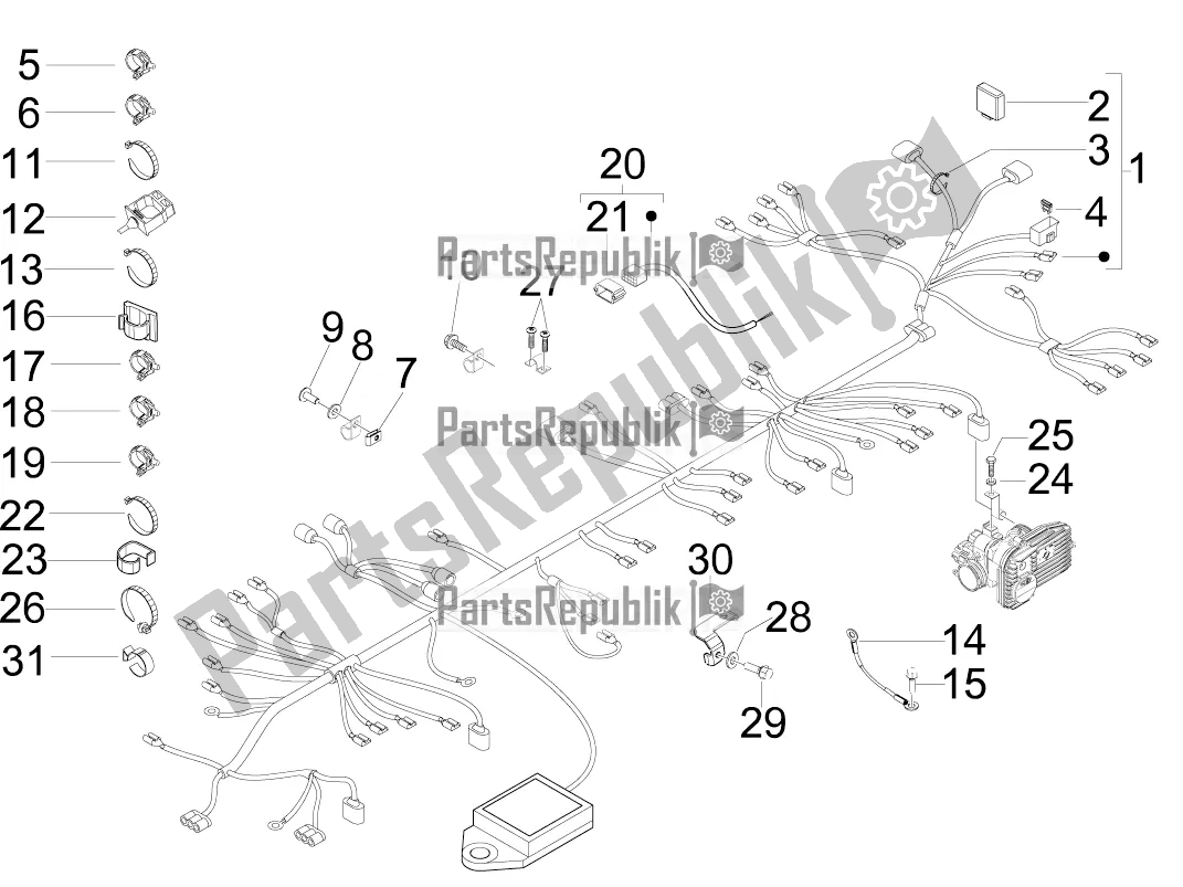 All parts for the Main Cable Harness of the Aprilia SR MAX 300 2017