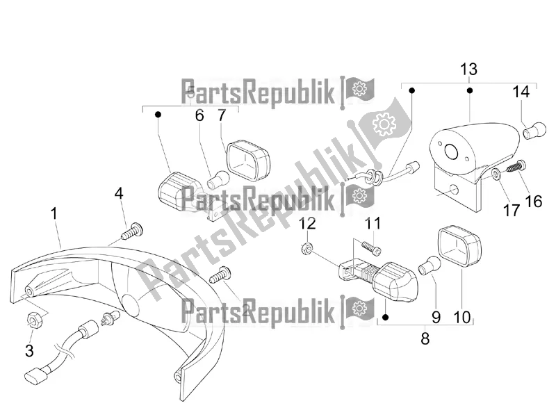 All parts for the Rear Headlamps - Turn Signal Lamps of the Aprilia SR MAX 300 2017