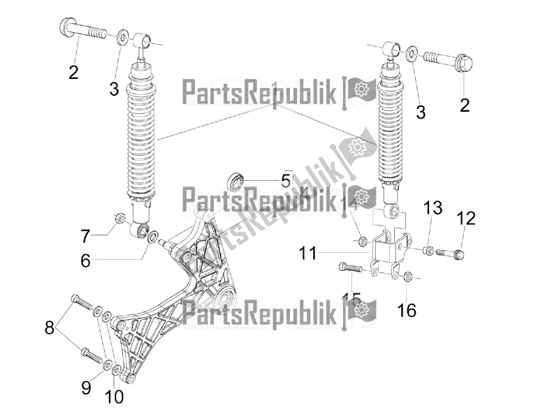 Toutes les pièces pour le Suspension Arrière - Amortisseur / S du Aprilia SR MAX 300 2017