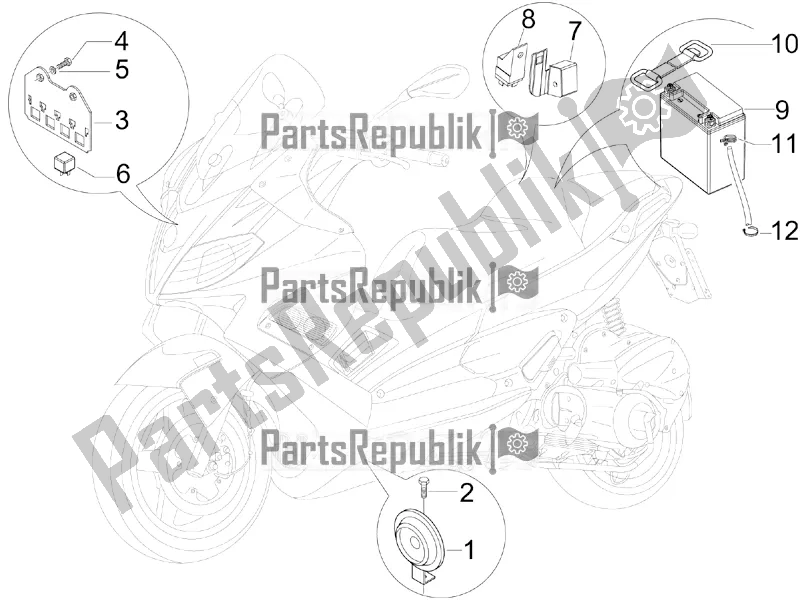 All parts for the Remote Control Switches - Battery - Horn of the Aprilia SR MAX 300 2017
