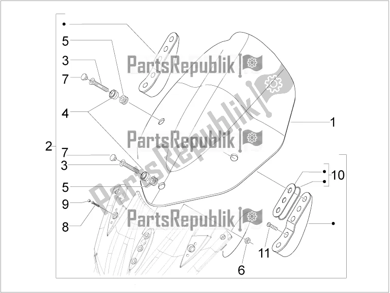 Toutes les pièces pour le Pare-brise - Verre du Aprilia SR MAX 300 2017