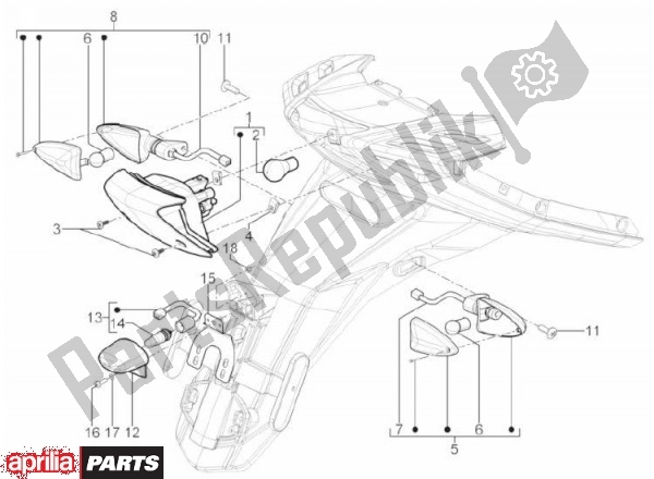 All parts for the Taillight of the Aprilia SR Motard 83 125 2012