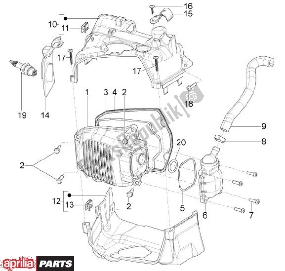 Todas las partes para Cilinderkopdeksel de Aprilia SR Motard 83 125 2012