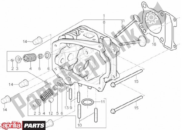 Alle onderdelen voor de Kop Cilinder van de Aprilia SR Motard 83 125 2012