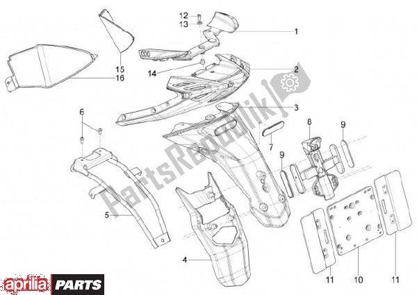 Toutes les pièces pour le Support De Plaque D'immatriculation du Aprilia SR Motard 83 125 2012