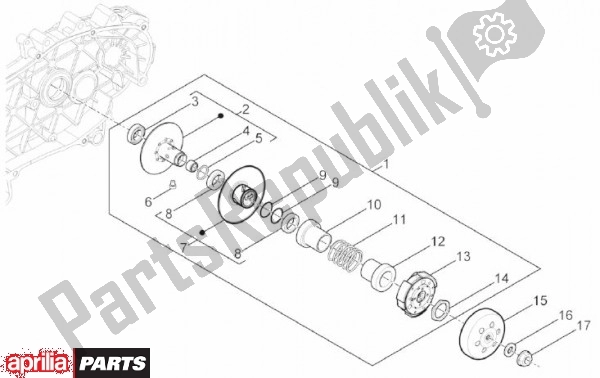 Wszystkie części do Secundaire Poelie Aprilia SR Motard 83 125 2012