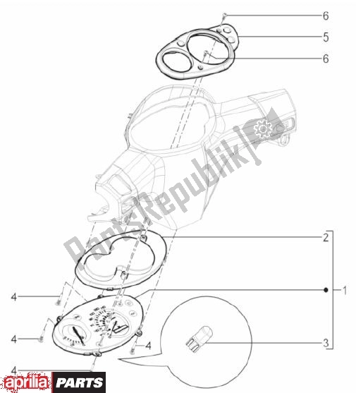 Todas las partes para Velocímetro de Aprilia SR Motard 83 125 2012