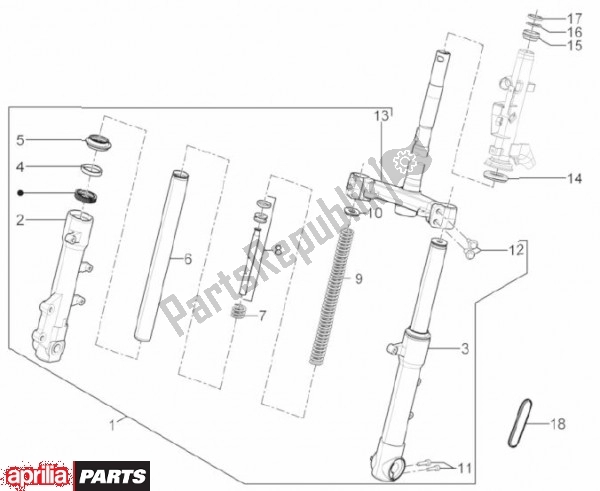 Wszystkie części do Przedni Widelec Aprilia SR Motard 83 125 2012