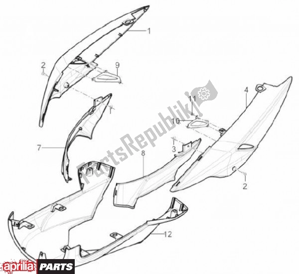 Todas las partes para Zijbekledingen de Aprilia SR Motard 83 125 2012