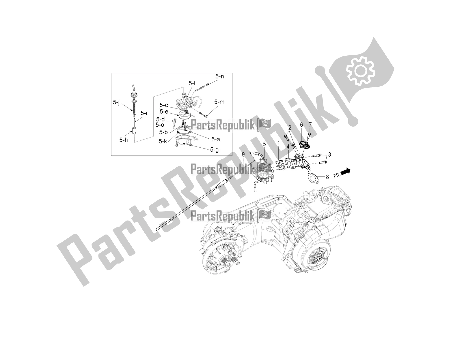 Todas las partes para Piezas De Repuesto Del Carburador de Aprilia SR Motard 150 4T 2018