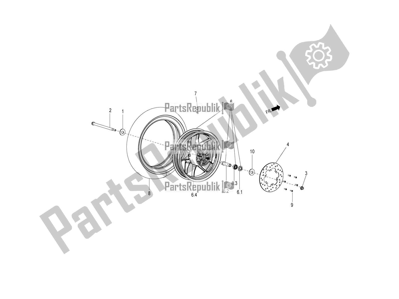 Toutes les pièces pour le Roue Avant du Aprilia SR Motard 150 4T 2018