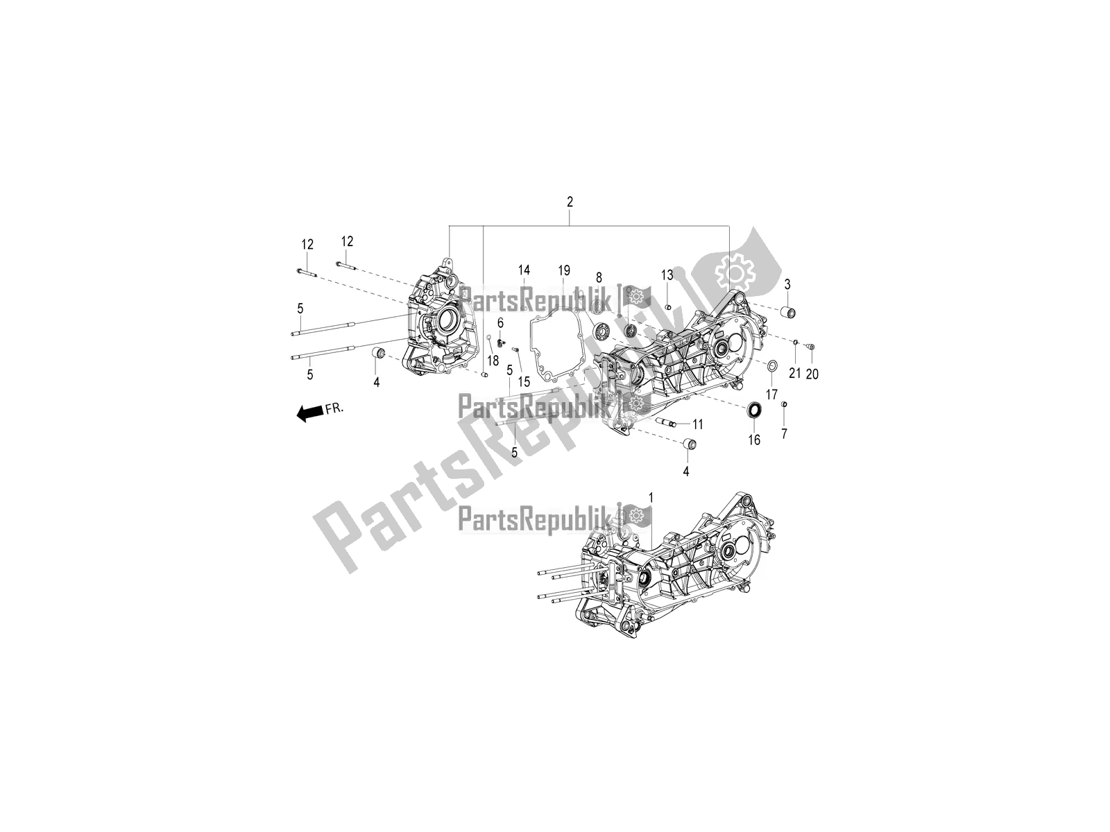 Toutes les pièces pour le Carter du Aprilia SR Motard 150 4T 2019