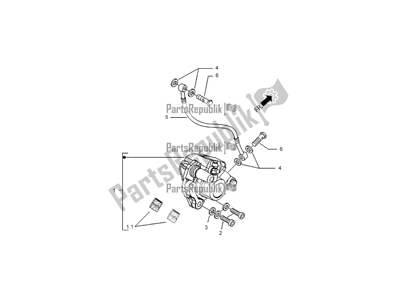 Toutes les pièces pour le Tuyauterie De Frein Avant-étrier De Frein Avant du Aprilia SR Motard 150 4T 2019