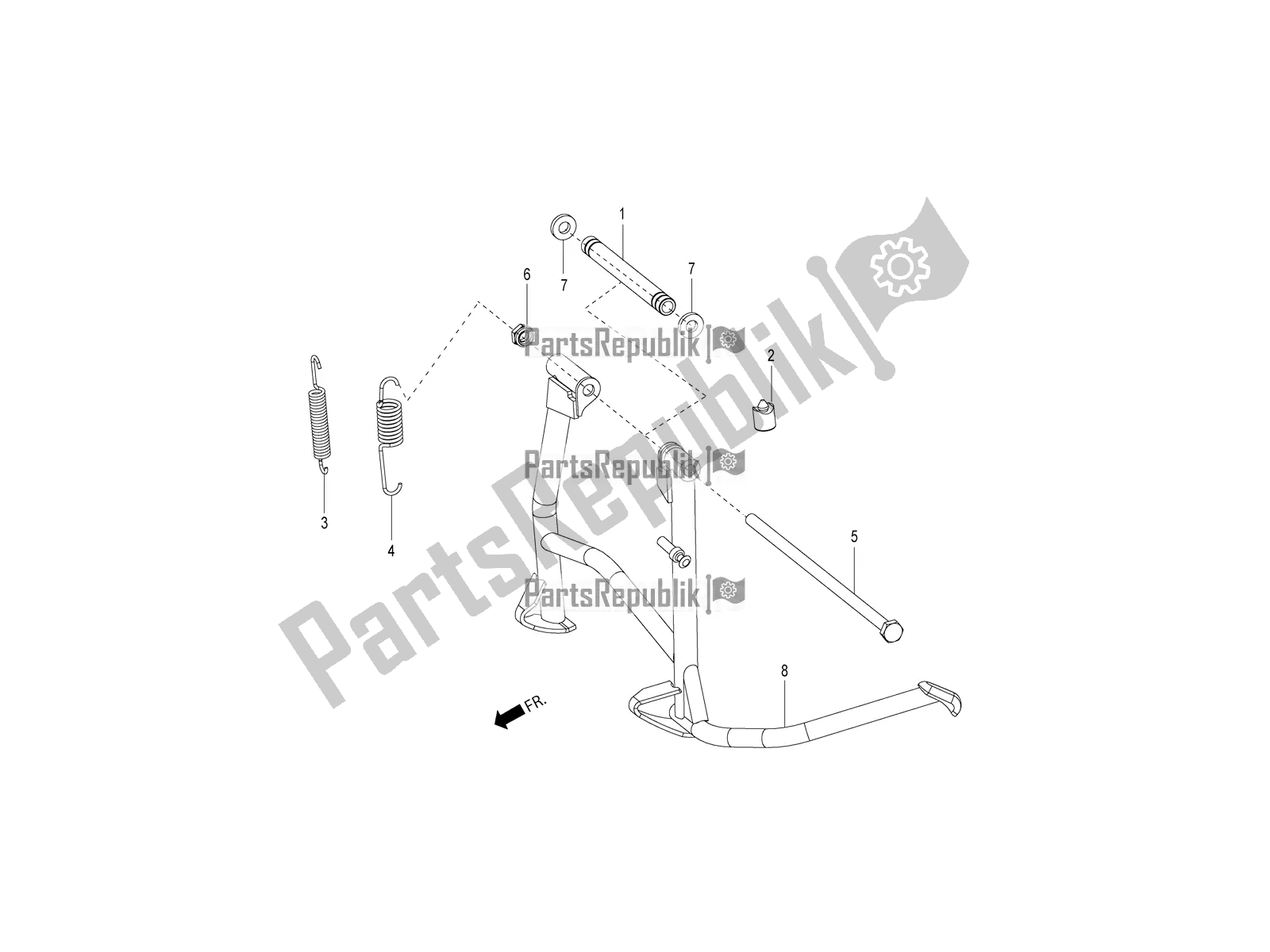 All parts for the Stand of the Aprilia SR Motard 150 4T 2019