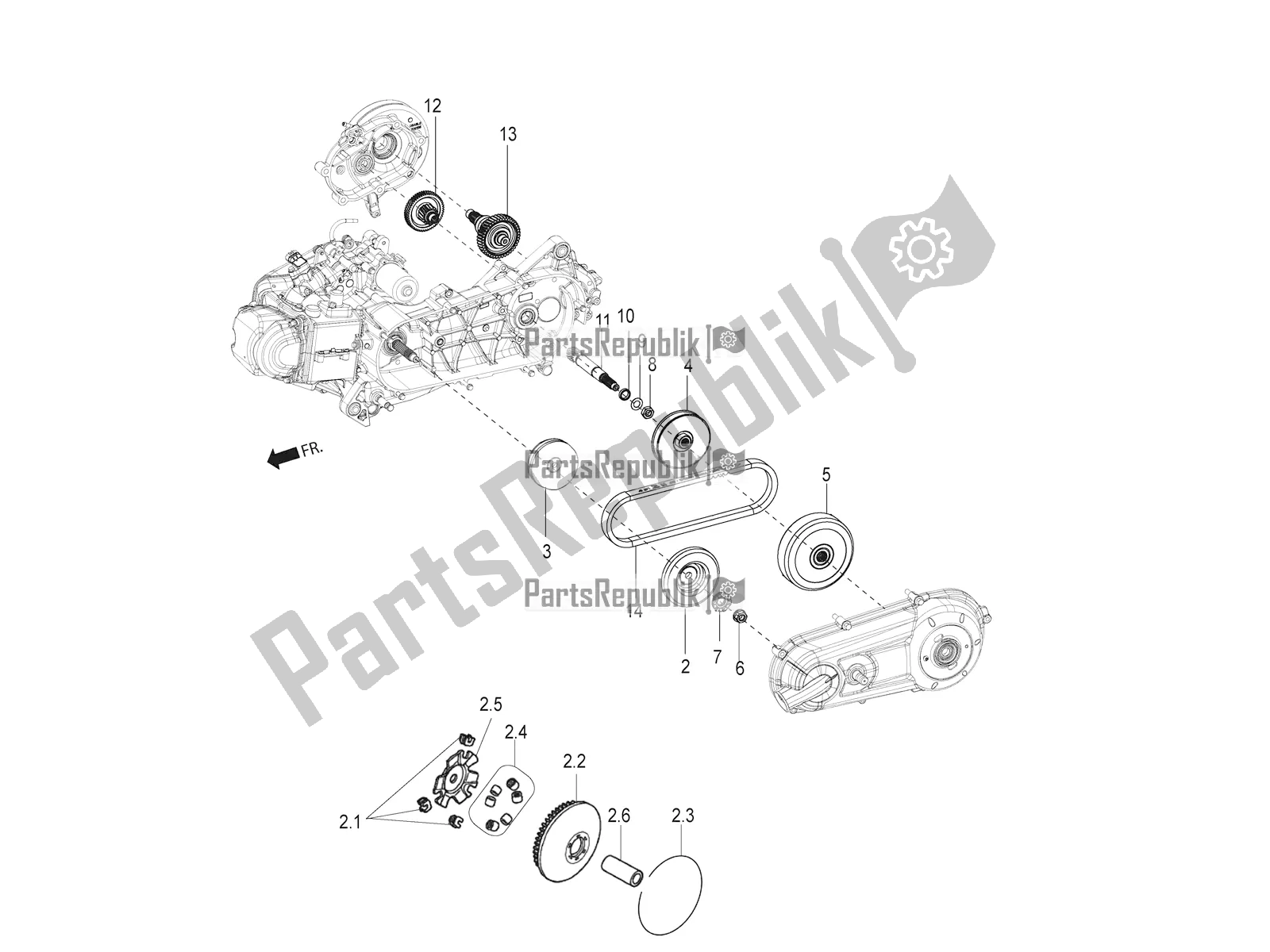 Toutes les pièces pour le Transmission-embrayage du Aprilia SR Motard 150 4T 2019