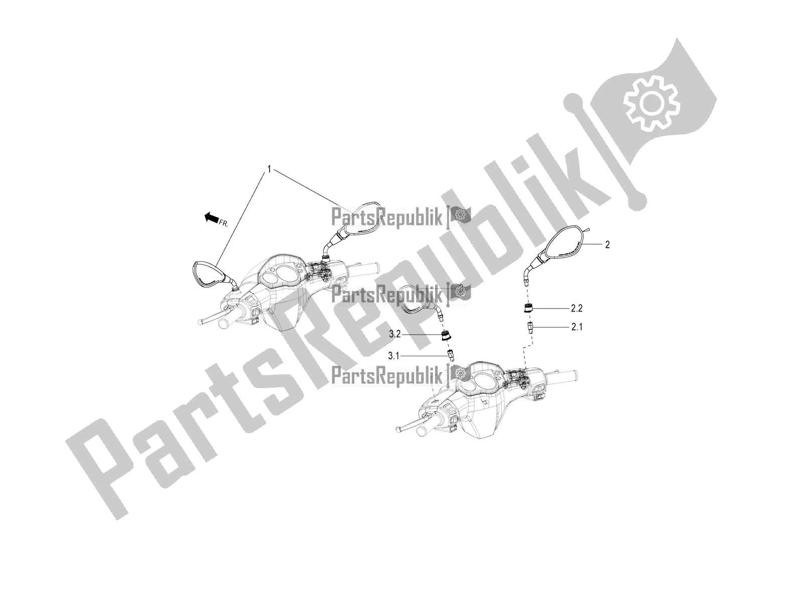 Alle onderdelen voor de Drijvende Spiegel / S van de Aprilia SR Motard 150 ABS Apac 2020