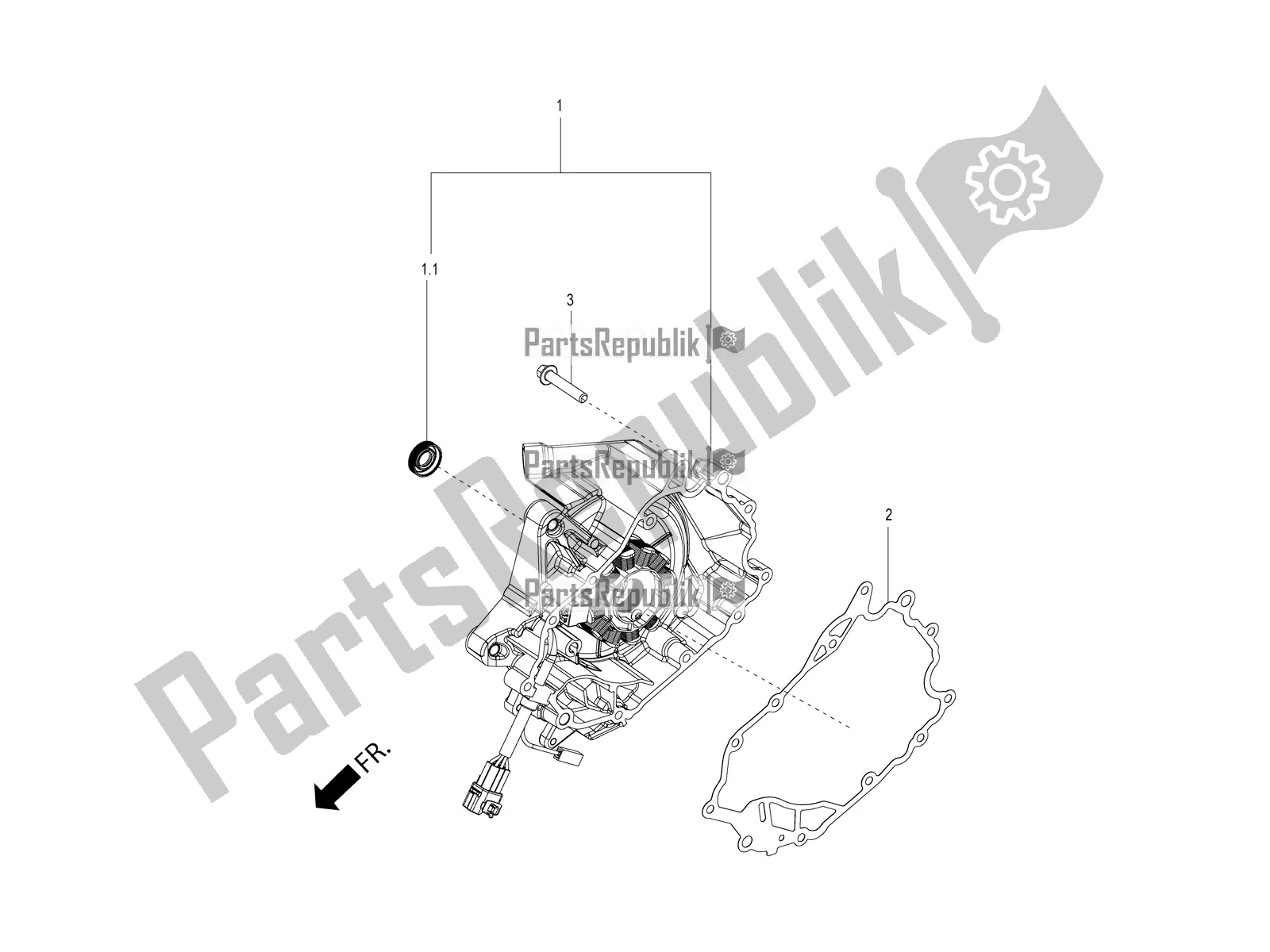 Alle onderdelen voor de Vliegwiel Magneto Deksel - Oliefilter van de Aprilia SR Motard 150 ABS Apac 2020