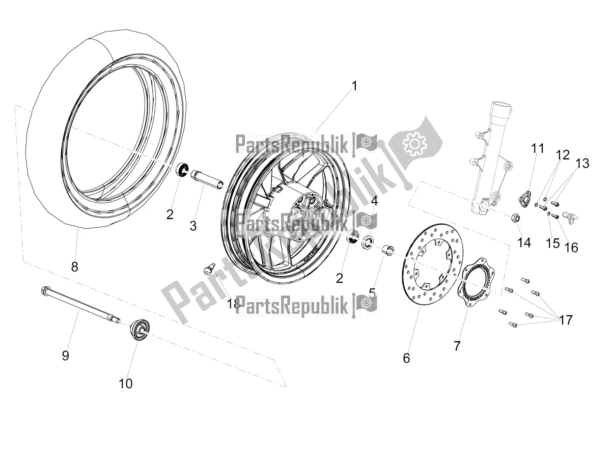 Todas las partes para Rueda Delantera de Aprilia SR Motard 150 ABS Apac 2020