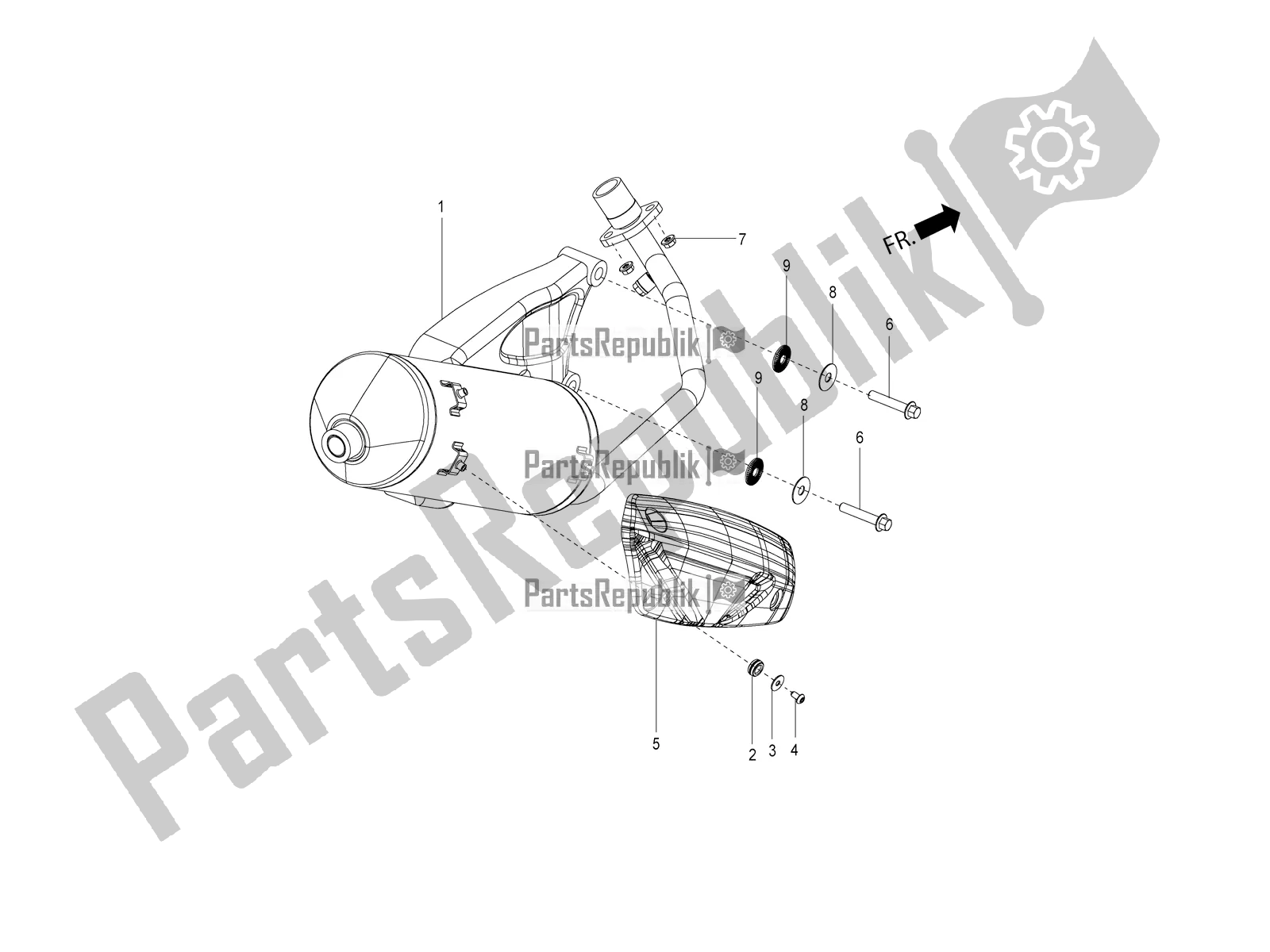 Alle Teile für das Schalldämpfer des Aprilia SR Motard 150 ABS Apac 2020