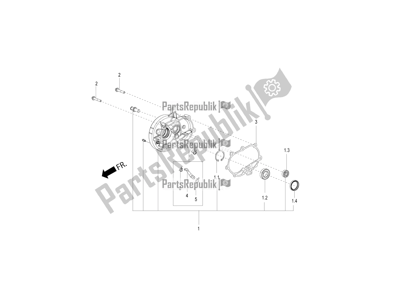 Tutte le parti per il Coperchio Del Riduttore del Aprilia SR Motard 150 ABS Apac 2021